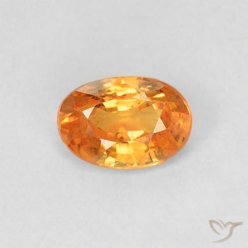 0.66ct Natural Bright Orange Sapphire, Oval, VVS-VS