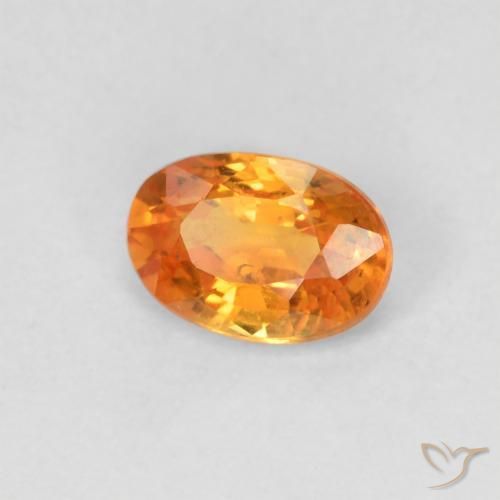 0.66 ct Golden Sapphire Stone, Natural Sapphire in Oval Facet Shape for Sale