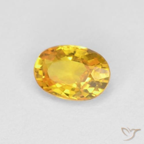 0.61 ct Golden Sapphire Stone, Natural Sapphire in Oval Facet Shape for Sale