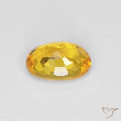 Sapphire Gemstone in 6 x 4 mm (calibrated) Size for Sale, Sapphire Stone in Golden Color