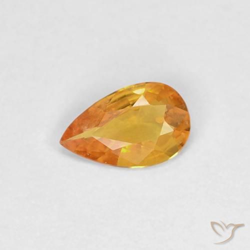 0.27ct Natural Orange-Gold Sapphire, Pear Shape, VVS