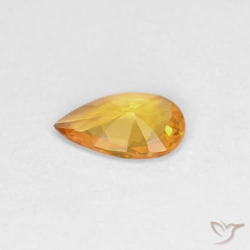 Sapphire Gemstone in 5.8 x 3.6 mm Size for Sale, Sapphire Stone in Orange-Gold Color