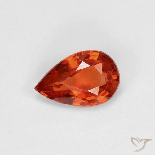 0.47 ct Red Sapphire Gemstone, Sapphire Gem in Pear Facet Shape for Sale.