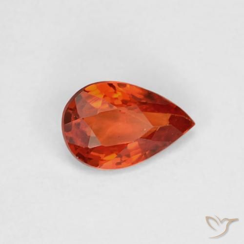 0.47 ct Red Sapphire Stone, Natural Sapphire in Pear Facet Shape for Sale
