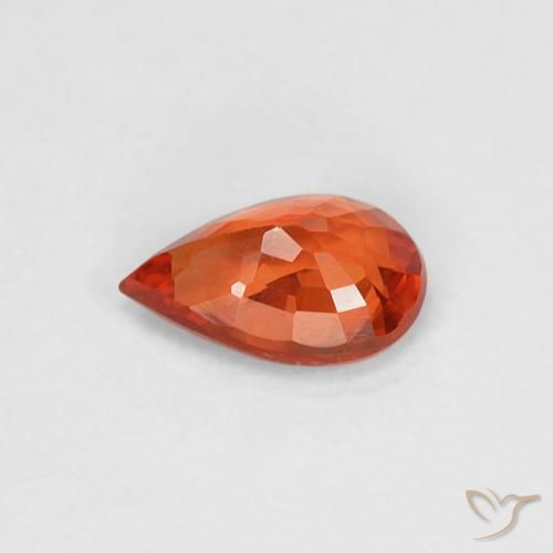 Sapphire Gemstone in 6 x 4 mm (calibrated) Size for Sale, Sapphire Stone in Reddish Orange Color