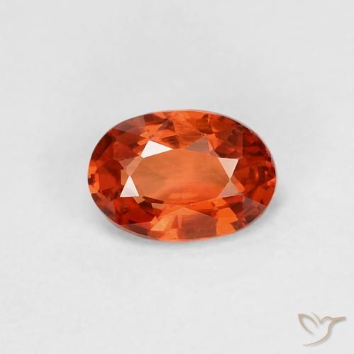 0.58ct Natural Reddish Orange Sapphire, Oval, VVS