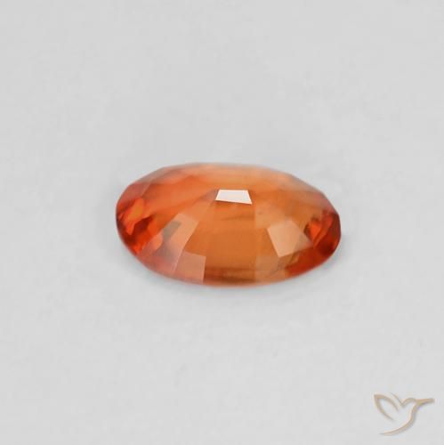 Sapphire Gemstone in 5.7 x 3.9 mm Size for Sale, Sapphire Stone in Reddish Orange Color