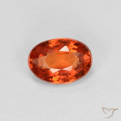 0.60ct Natural Reddish Orange Sapphire, Oval, VVS