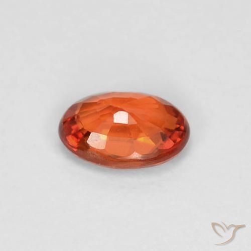 Sapphire Gemstone in 5.7 x 3.9 mm Size for Sale, Sapphire Stone in Reddish Orange Color