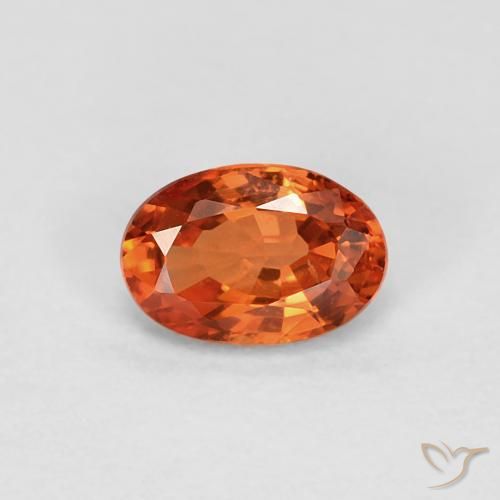 0.60ct Natural Reddish Orange Sapphire, Oval, VVS