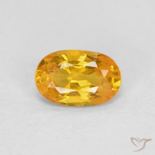 0.62ct Natural Orange-Gold Sapphire, Oval, VVS