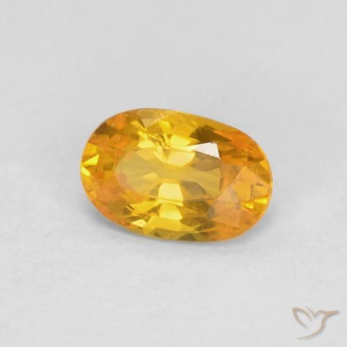 0.62 ct Golden Sapphire Stone, Natural Sapphire in Oval Facet Shape for Sale