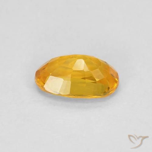 Sapphire Gemstone in 6 x 4 mm (calibrated) Size for Sale, Sapphire Stone in Orange-Gold Color