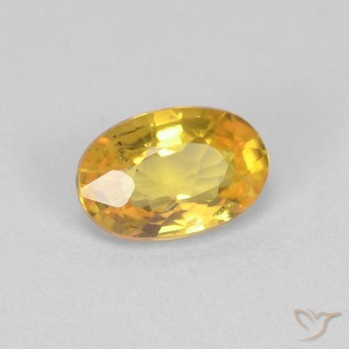 0.62 ct Golden Sapphire Stone, Natural Sapphire in Oval Facet Shape for Sale
