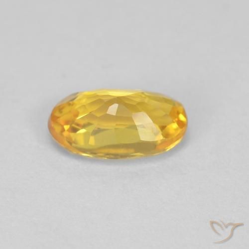 Sapphire Gemstone in 6 x 4 mm (calibrated) Size for Sale, Sapphire Stone in Golden Color