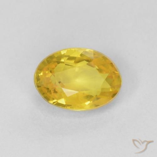 0.56ct Natural Medium Yellow Sapphire, Oval, VS