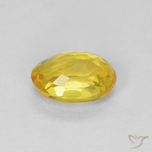 Sapphire Gemstone in 6 x 4 mm (calibrated) Size for Sale, Sapphire Stone in Medium Yellow Color