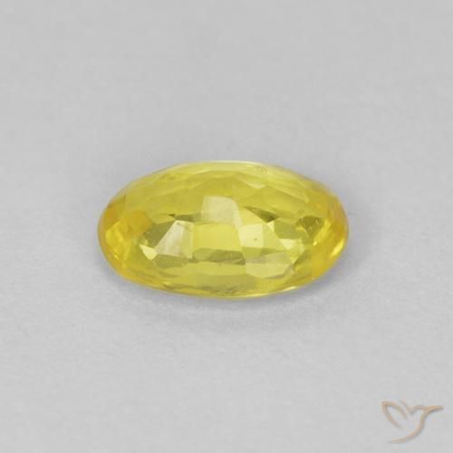 Sapphire Gemstone in 5.7 x 3.9 mm Size for Sale, Sapphire Stone in Bumblebee Yellow Color