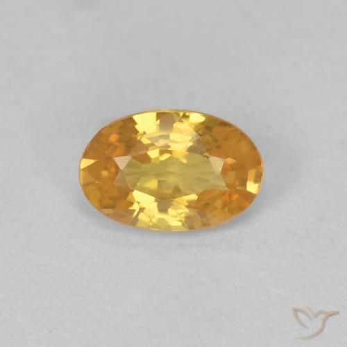 0.57ct Natural Deep Golden Orange Sapphire, Oval, VS