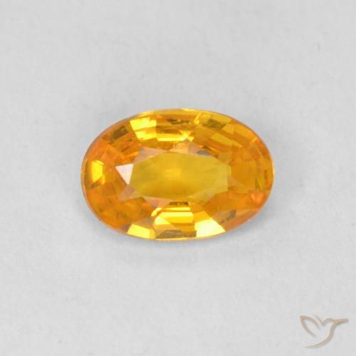 0.55ct Natural Medium Orange Sapphire, Oval, VS