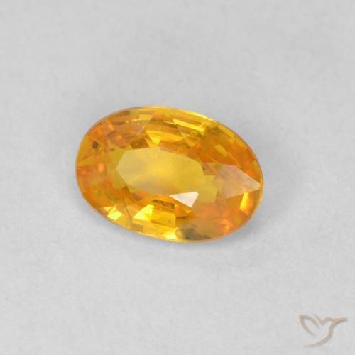 0.55 ct Golden Sapphire Stone, Natural Sapphire in Oval Facet Shape for Sale