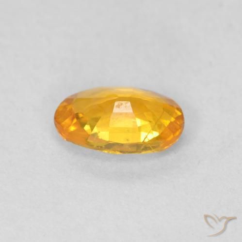Sapphire Gemstone in 6 x 4 mm (calibrated) Size for Sale, Sapphire Stone in Medium Orange Color