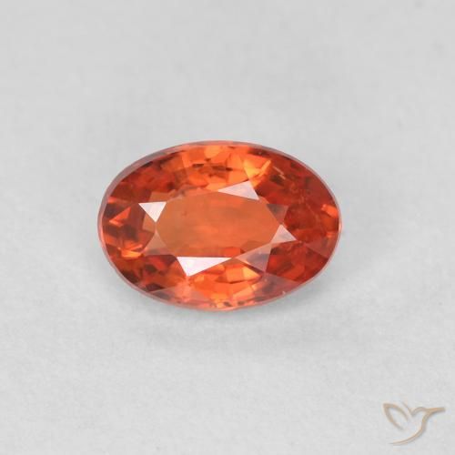 0.57ct Natural Reddish Orange Sapphire, Oval, VS