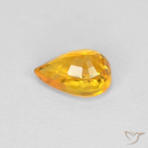 Sapphire Gemstone in 6 x 4 mm (calibrated) Size for Sale, Sapphire Stone in Medium Orange Color