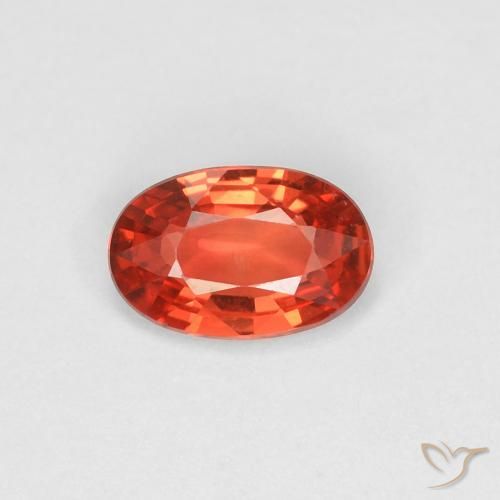 0.43ct Natural Reddish Orange Sapphire, Oval, VVS