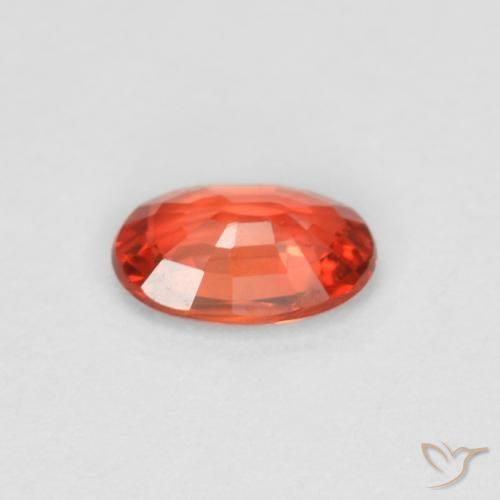 Sapphire Gemstone in 5.8 x 3.8 mm Size for Sale, Sapphire Stone in Reddish Orange Color