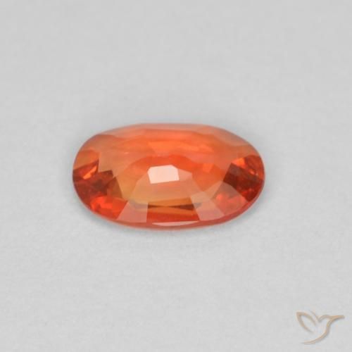 Sapphire Gemstone in 6 x 4 mm (calibrated) Size for Sale, Sapphire Stone in Reddish Orange Color