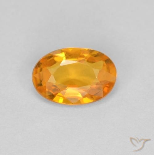 0.52ct Natural Medium Orange Sapphire, Oval, VVS