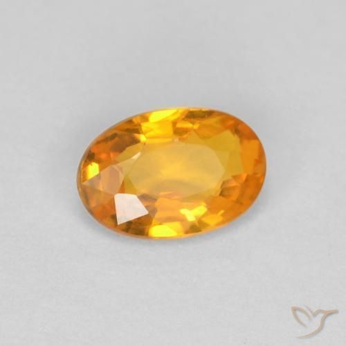 0.52 ct Golden Sapphire Stone, Natural Sapphire in Oval Facet Shape for Sale
