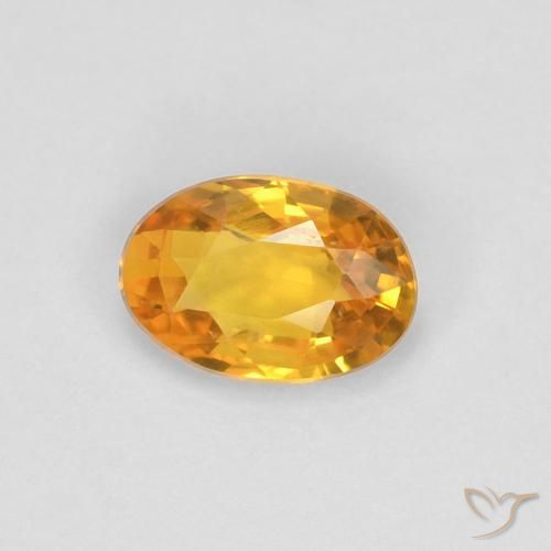 0.55ct Natural Orange-Gold Sapphire, Oval, VVS