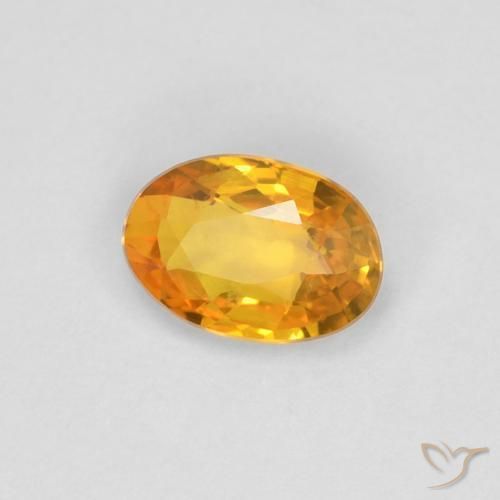 0.55 ct Golden Sapphire Stone, Natural Sapphire in Oval Facet Shape for Sale