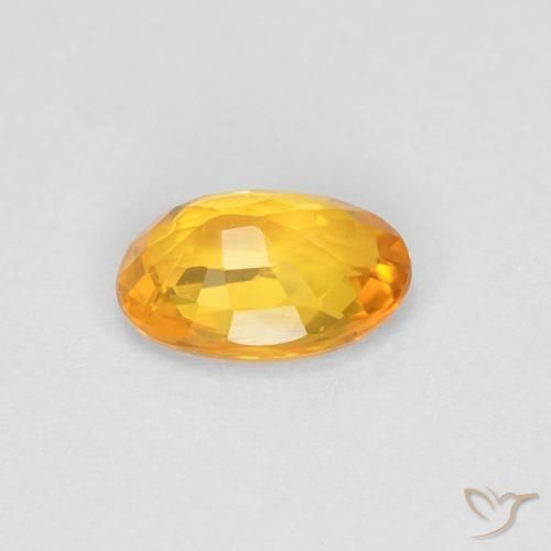 Sapphire Gemstone in 6 x 4 mm (calibrated) Size for Sale, Sapphire Stone in Orange-Gold Color