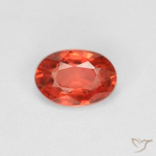 0.58ct Natural Reddish Orange Sapphire, Oval, VVS-VS