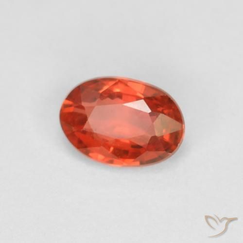 0.58 ct Red Sapphire Stone, Natural Sapphire in Oval Facet Shape for Sale
