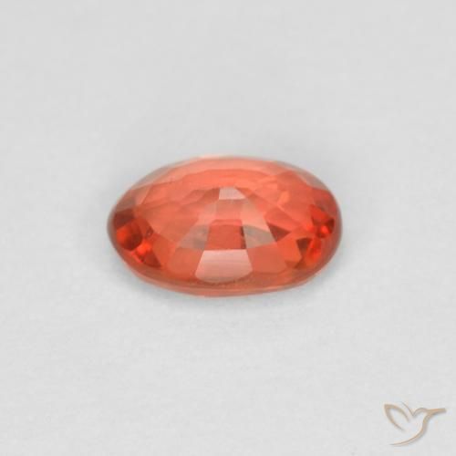 Sapphire Gemstone in 5.7 x 4 mm Size for Sale, Sapphire Stone in Reddish Orange Color