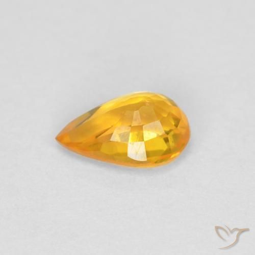 Sapphire Gemstone in 5.8 x 3.8 mm Size for Sale, Sapphire Stone in Medium Orange Color