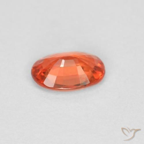 Sapphire Gemstone in 5.7 x 3.8 mm Size for Sale, Sapphire Stone in Reddish Orange Color