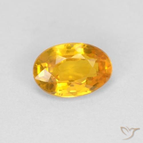 0.67ct Natural Orange-Gold Sapphire, Oval, VVS