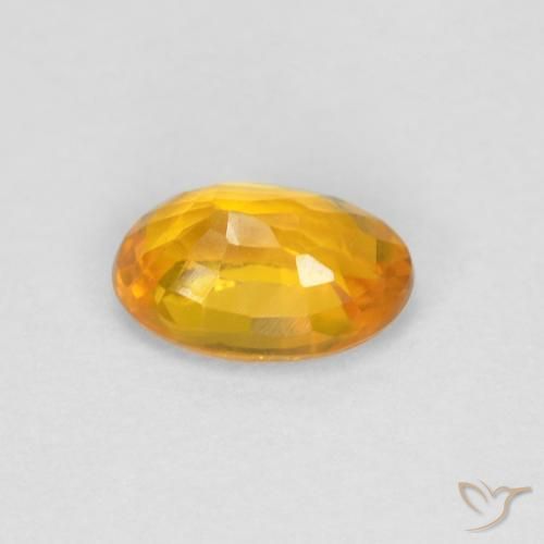 Sapphire Gemstone in 6 x 4 mm (calibrated) Size for Sale, Sapphire Stone in Orange-Gold Color