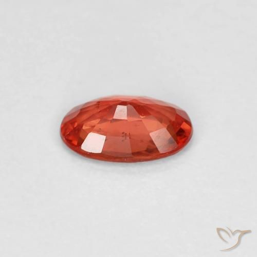 Sapphire Gemstone in 6 x 4 mm (calibrated) Size for Sale, Sapphire Stone in Reddish Orange Color