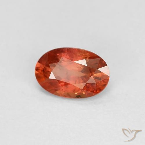 0.58 ct Orange Sapphire Stone, Natural Sapphire in Oval Facet Shape for Sale