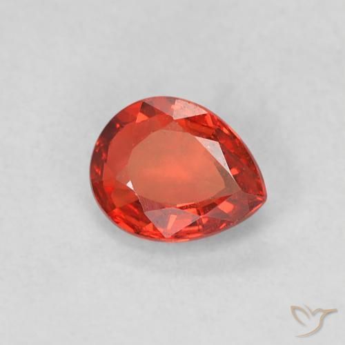 0.42 ct Red Sapphire Stone, Natural Sapphire in Pear Facet Shape for Sale