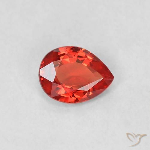 0.36 ct Red Sapphire Stone, Natural Sapphire in Pear Facet Shape for Sale
