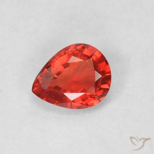 0.39 ct Red Sapphire Stone, Natural Sapphire in Pear Facet Shape for Sale