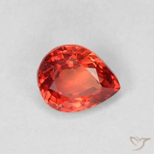 0.51 ct Red Sapphire Stone, Natural Sapphire in Pear Facet Shape for Sale