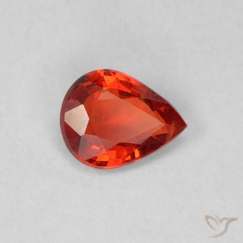 0.37 ct Red Sapphire Stone, Natural Sapphire in Pear Facet Shape for Sale